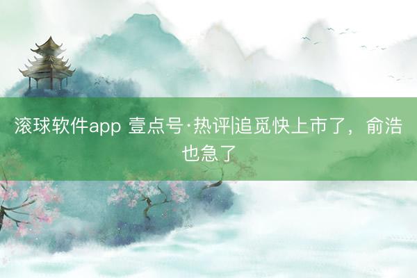 滚球软件app 壹点号·热评|追觅快上市了，俞浩也急了