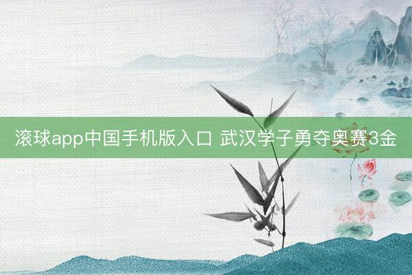 滚球app中国手机版入口 武汉学子勇夺奥赛3金