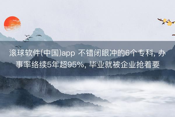 滚球软件(中国)app 不错闭眼冲的6个专科， 办事率络续5年超95%， 毕业就被企业抢着要