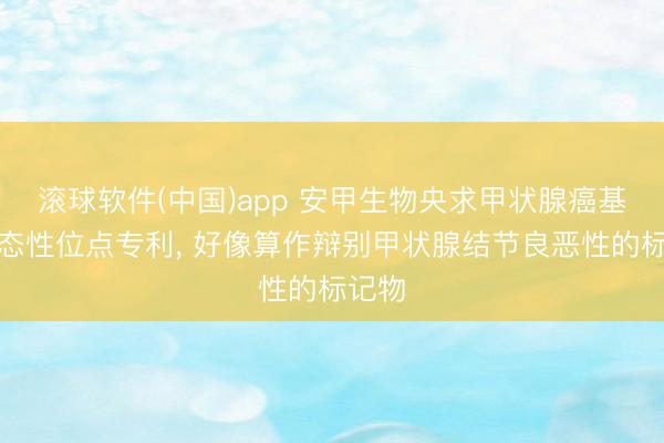 滚球软件(中国)app 安甲生物央求甲状腺癌基因多态性位点专利， 好像算作辩别甲状腺结节良恶性的标记物