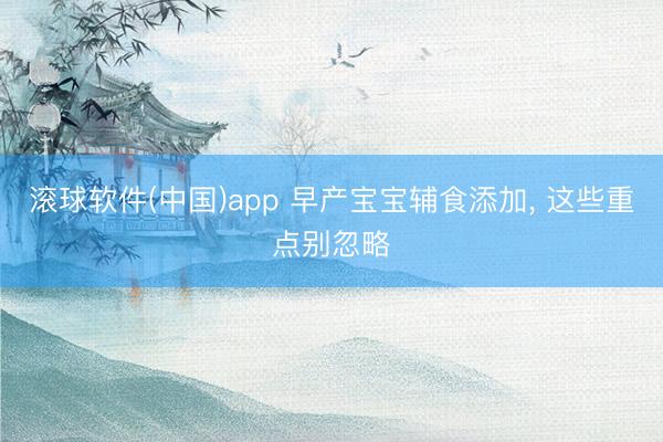 滚球软件(中国)app 早产宝宝辅食添加， 这些重点别忽略