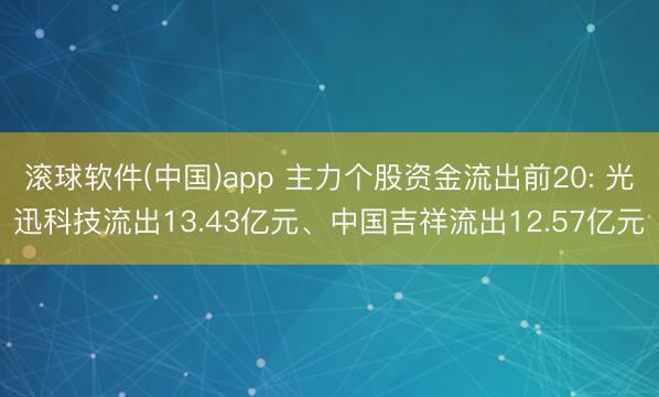 滚球软件(中国)app 主力个股资金流出前20: 光迅科技流出13.43亿元、中国吉祥流出12.57亿元