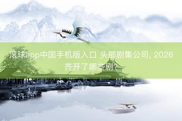滚球app中国手机版入口 头部剧集公司, 2026齐开了哪些剧?