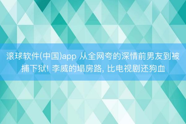 滚球软件(中国)app 从全网夸的深情前男友到被捕下狱! 李威的塌房路， 比电视剧还狗血