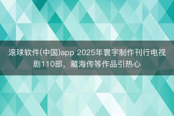 滚球软件(中国)app 2025年寰宇制作刊行电视剧110部，藏海传等作品引热心