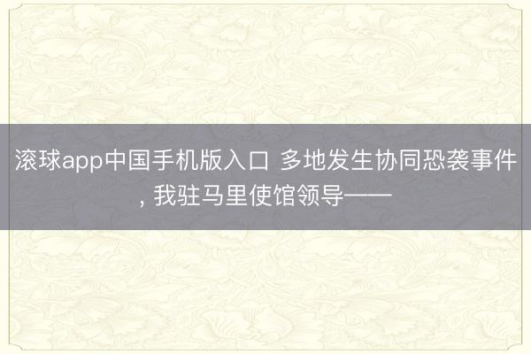 滚球app中国手机版入口 多地发生协同恐袭事件， 我驻马里使馆领导——