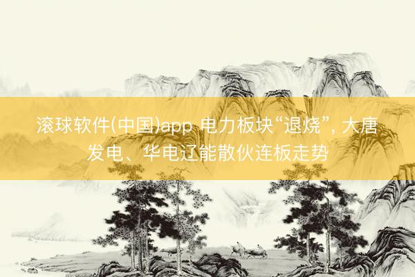 滚球软件(中国)app 电力板块“退烧”, 大唐发电、华电辽能散伙连板走势