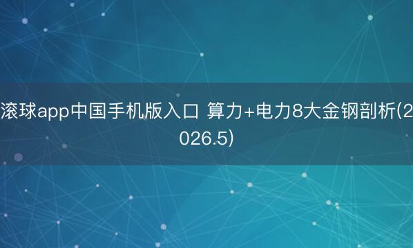 滚球app中国手机版入口 算力+电力8大金钢剖析(2026.5)