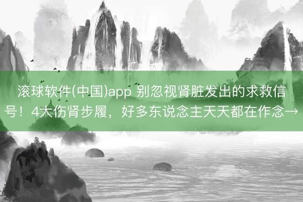 滚球软件(中国)app 别忽视肾脏发出的求救信号！4大伤肾步履，好多东说念主天天都在作念→