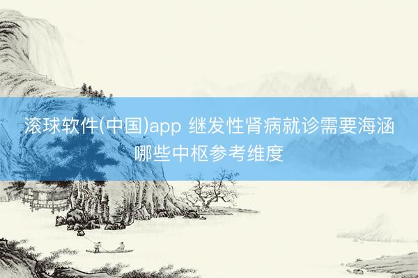 滚球软件(中国)app 继发性肾病就诊需要海涵哪些中枢参考维度