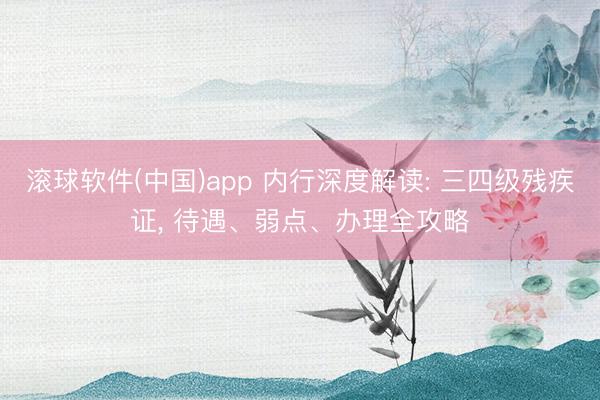 滚球软件(中国)app 内行深度解读: 三四级残疾证, 待遇、弱点、办理全攻略