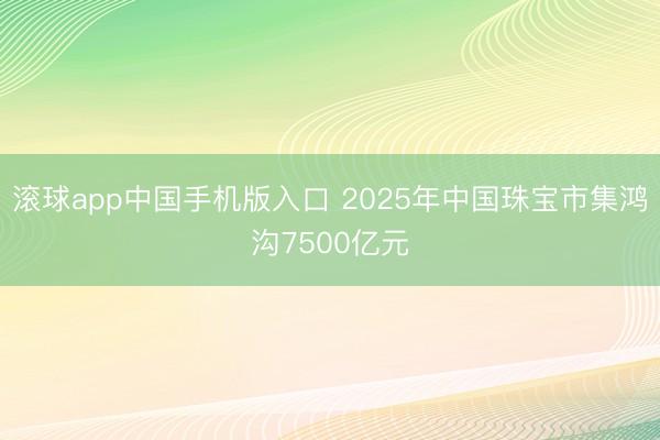 滚球app中国手机版入口 2025年中国珠宝市集鸿沟7500亿元