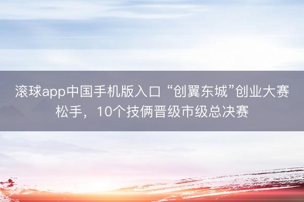 滚球app中国手机版入口 “创翼东城”创业大赛松手，10个技俩晋级市级总决赛