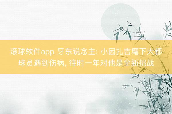 滚球软件app 牙东说念主: 小因扎吉麾下大都球员遇到伤病, 往时一年对他是全新挑战