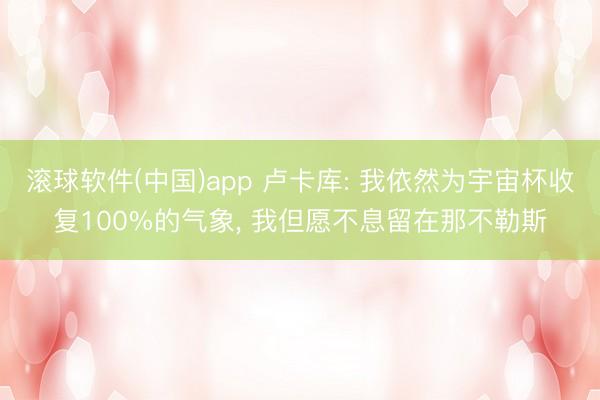 滚球软件(中国)app 卢卡库: 我依然为宇宙杯收复100%的气象， 我但愿不息留在那不勒斯