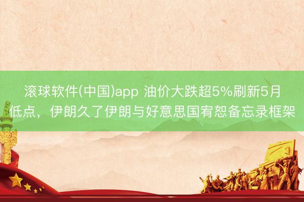 滚球软件(中国)app 油价大跌超5%刷新5月低点，伊朗久了伊朗与好意思国宥恕备忘录框架